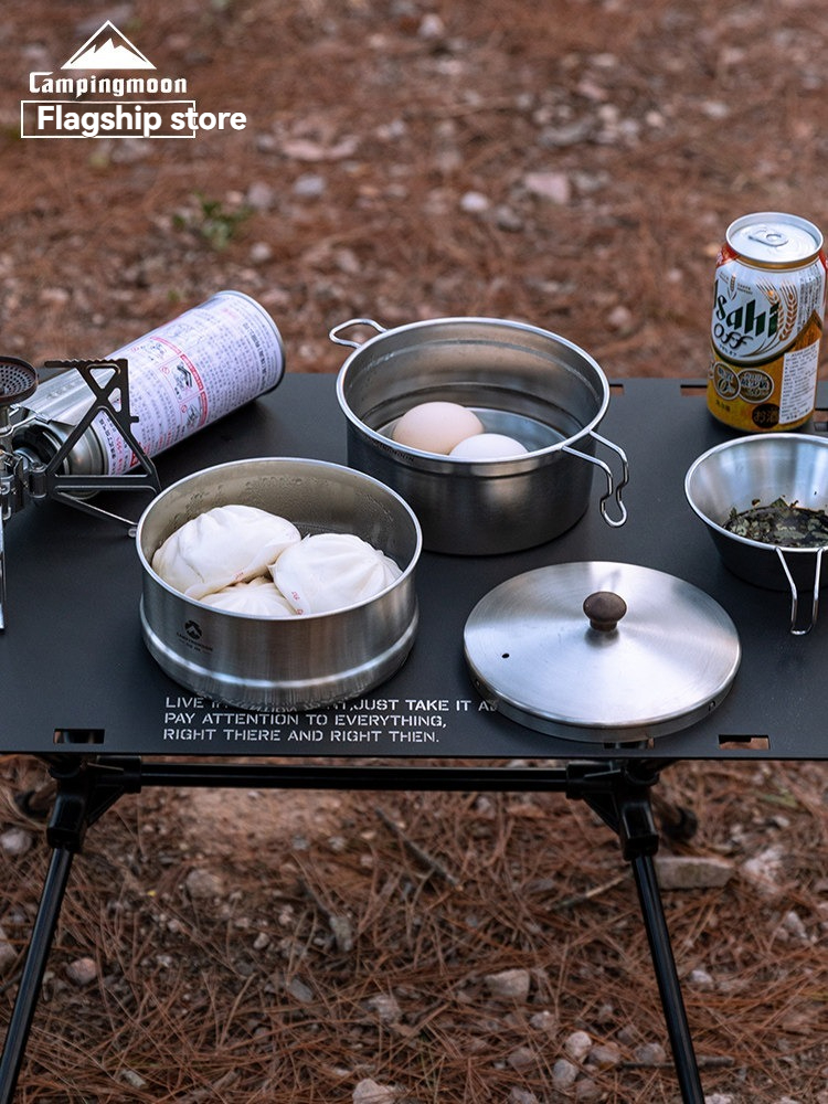 Camping Cooking Snow - CAMPINGMOON Hiking lightweight pot set for