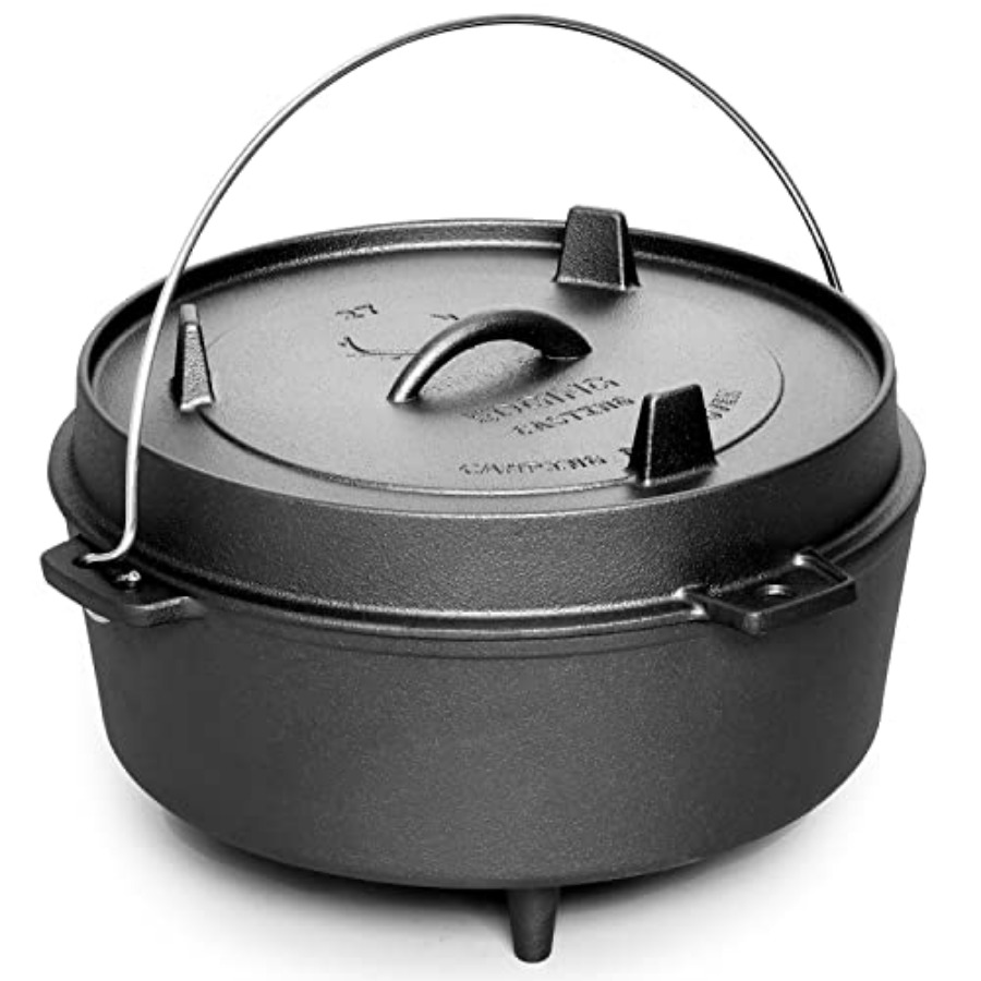 Camping Cooking Ovens - Pre-Seasoned Cast Iron Dutch Oven With