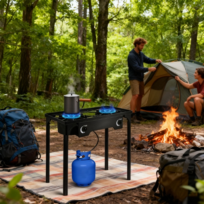 Camping Double Cooking Stove - Power 150000 Double Stove For Fast