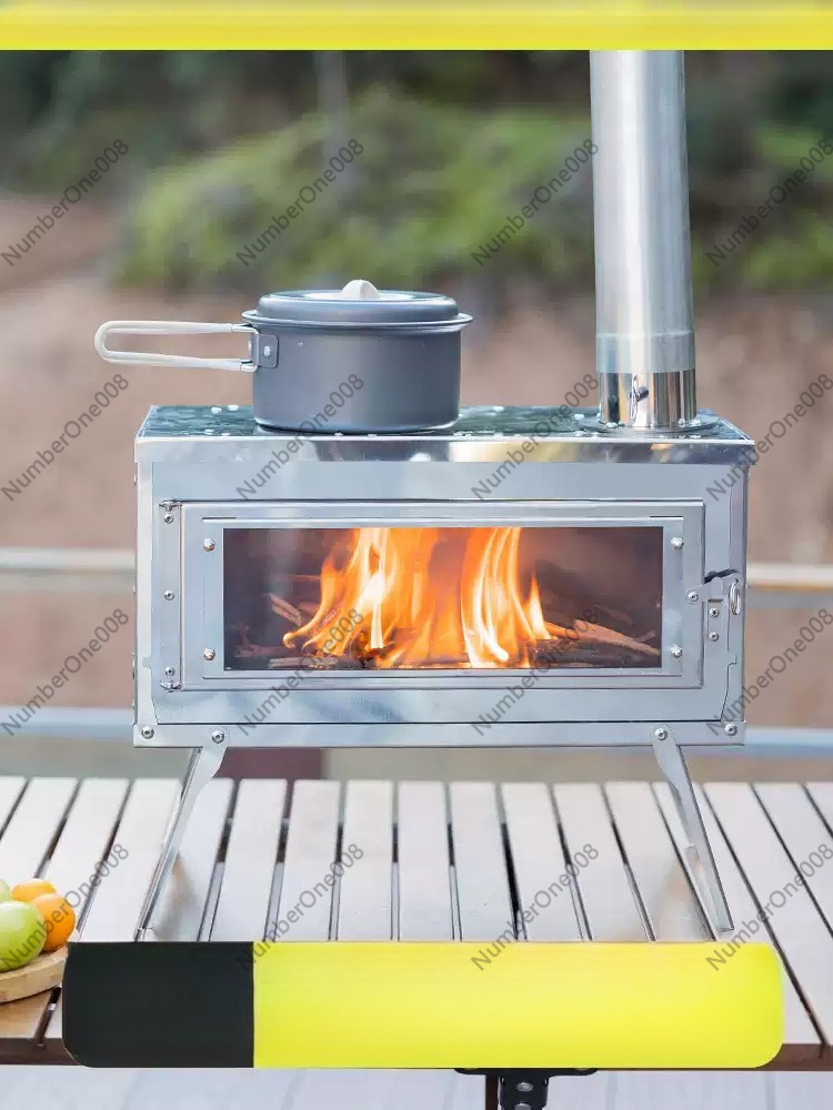 Camping Cooking Fire Pit - Portable Stainless Steel Wood Burning Camping