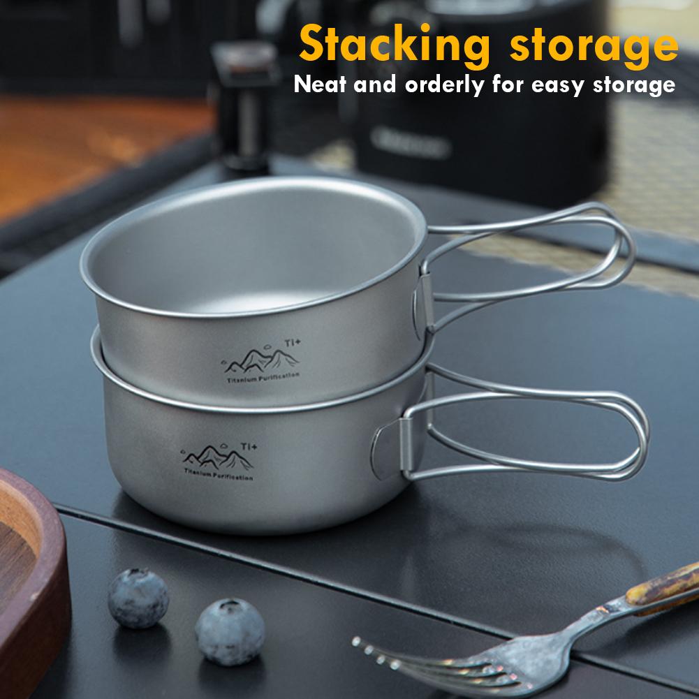 Camping Cooking Cylinder - Titanium Foldable Camping Pot Ultralight Outdoor