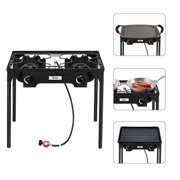 Outdoor Camp Stove High Pressu - Camping Double Cooking Stove のレビューと価格
