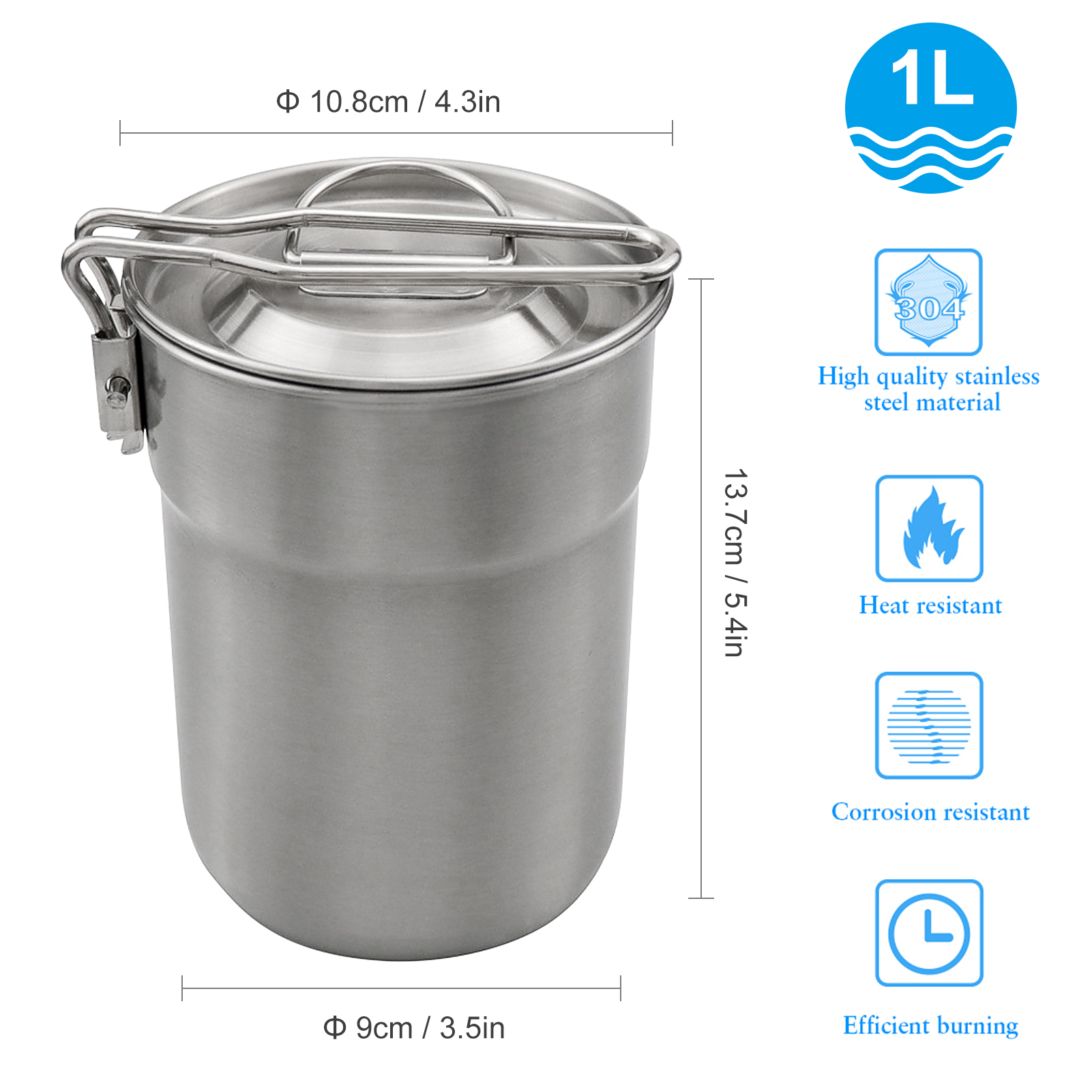 1L Coffee Cup with Folding Han - Camping Cooking Cylinder のレビューと価格