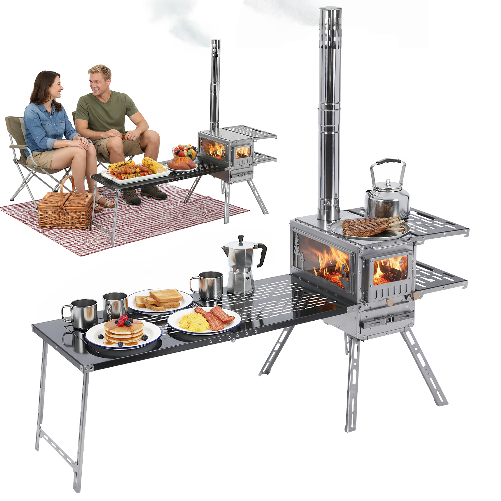 Portable Pellet Stoves with Ov - Camping Cooking Ovens のレビューと価格