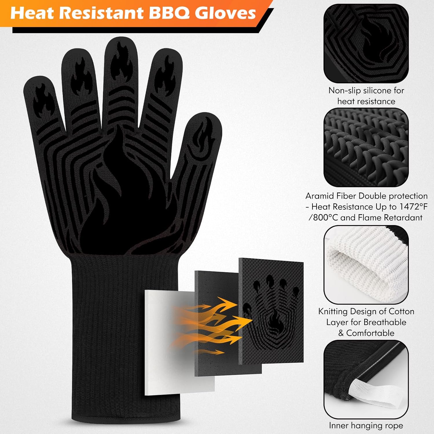 1472°F Heat Resistant BBQ Glov - Camping Cooking Ovens のレビューと価格
