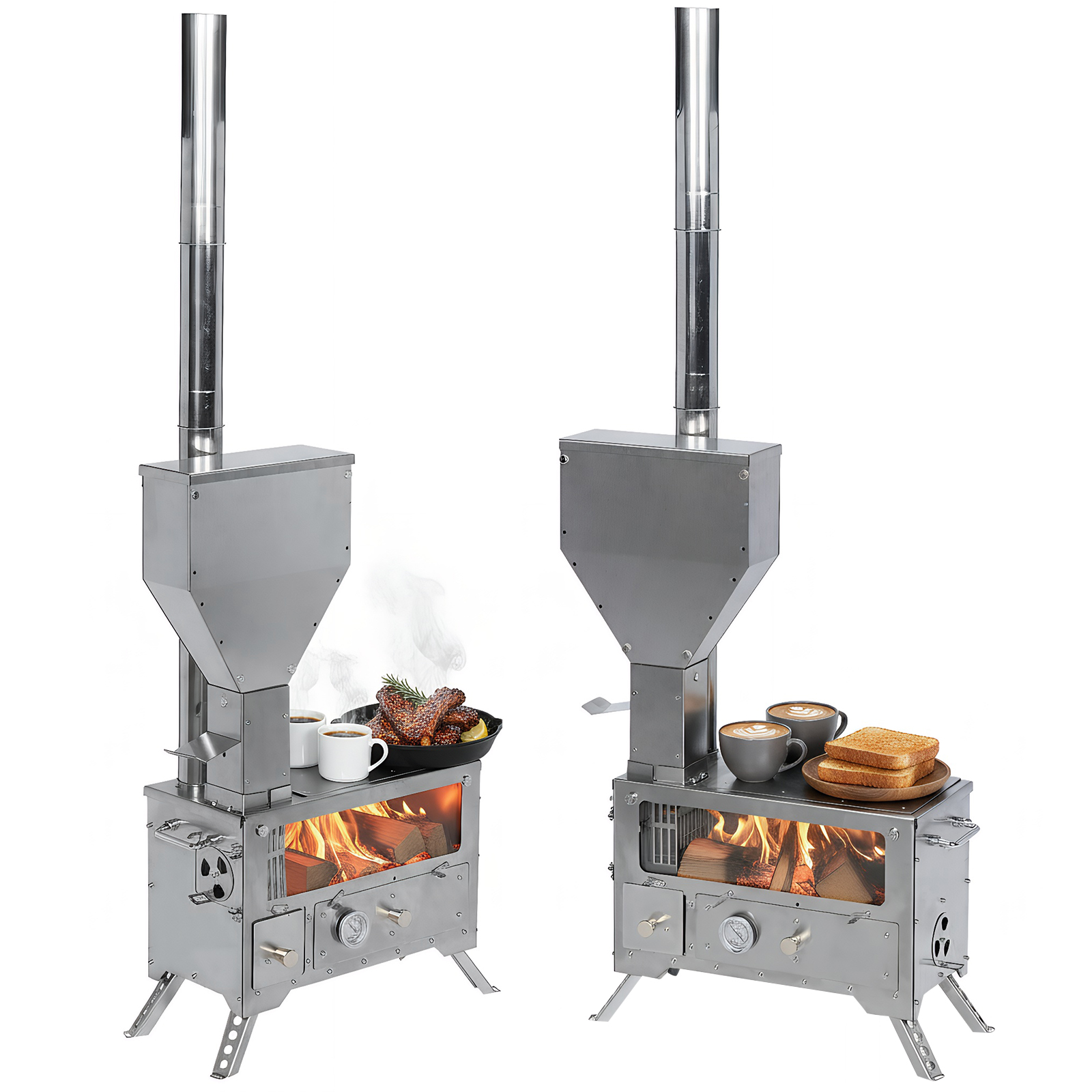 Portable Wood-Burning Camp Sto - Camping Cooking Ovens のレビューと価格