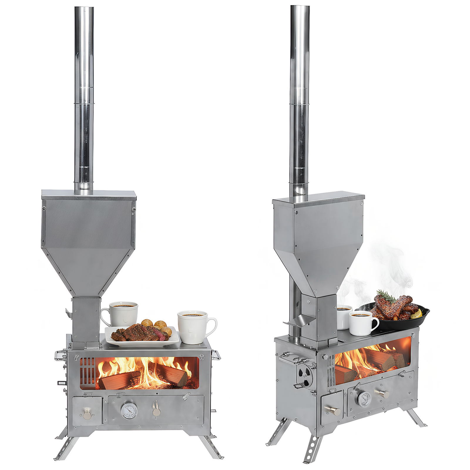 Portable Wood-Burning Camp Sto - Camping Cooking Ovens のレビューと価格