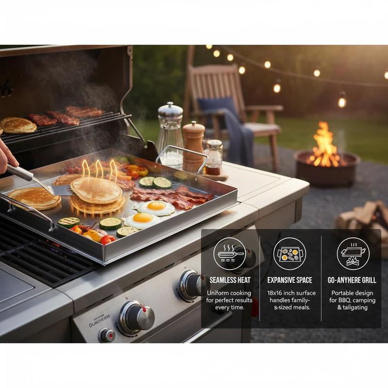 Universal Flat Top Griddle 18x - Camping Cooking Gas のレビューと価格