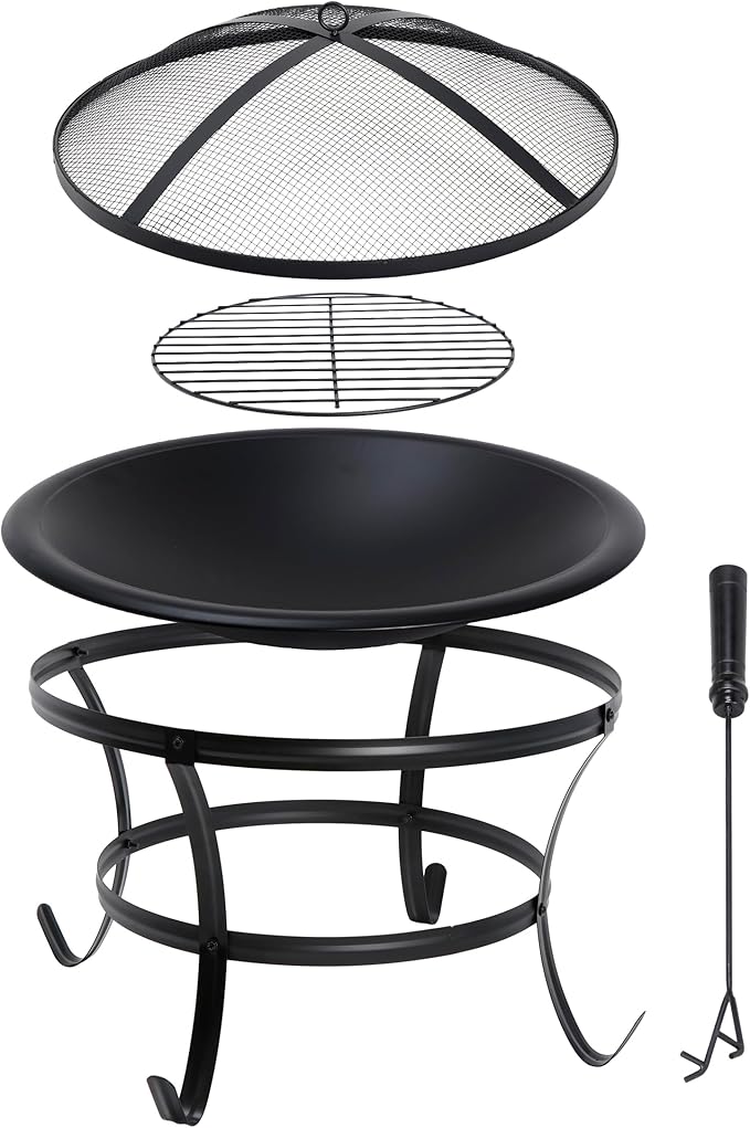 BBQ Grill Outdoor Wood Burning - Camping Cooking Fire Pit のレビューと価格