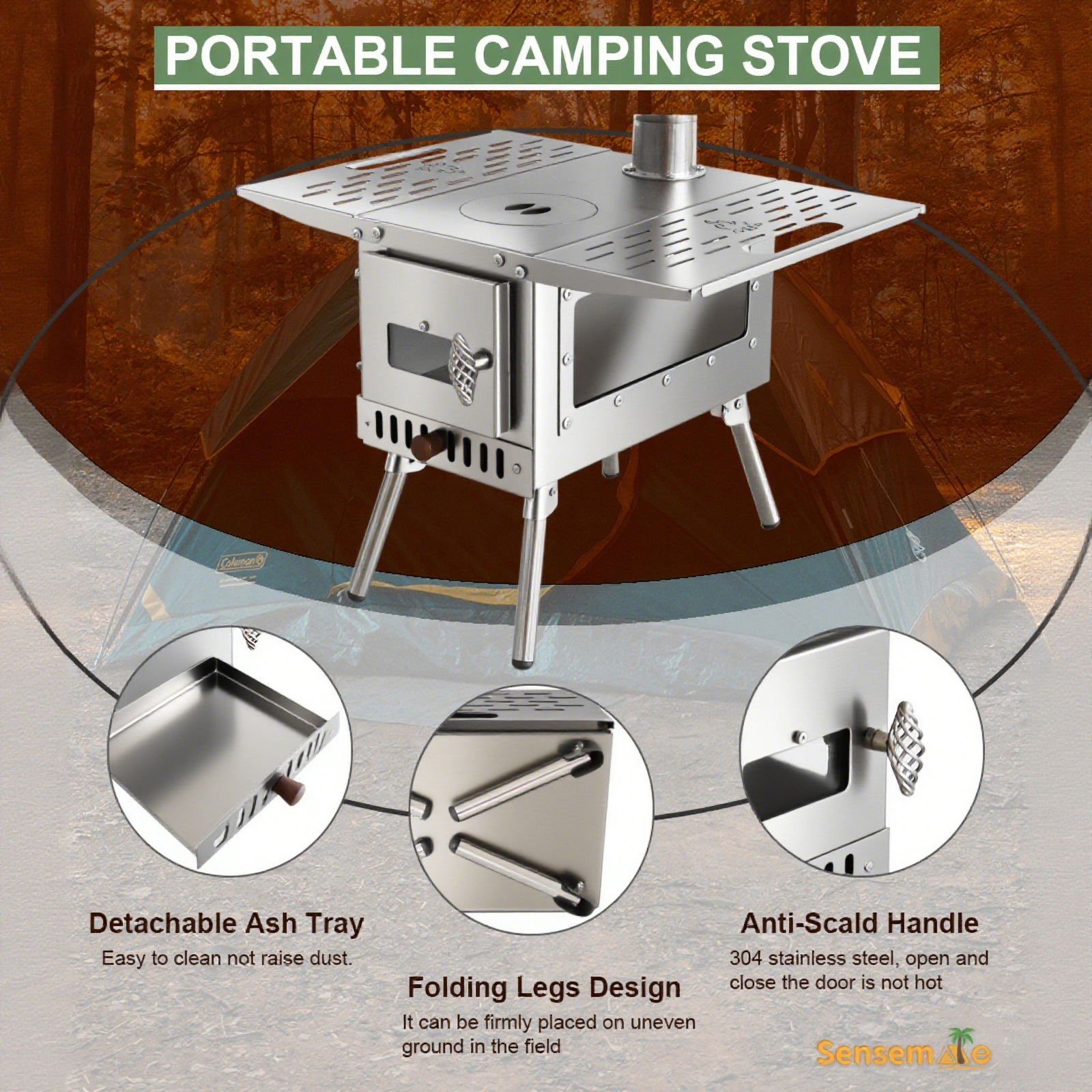 Portable Camping Wood Stove Fo - Camping Double Cooking Stove のレビューと価格