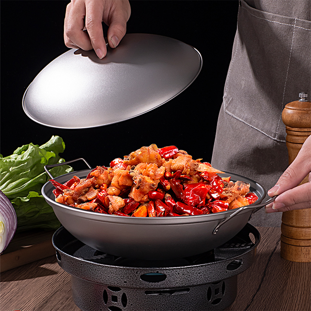 1.8L Titanium Wok Pan with Lid - Camping Double Cooking Stove のレビューと価格