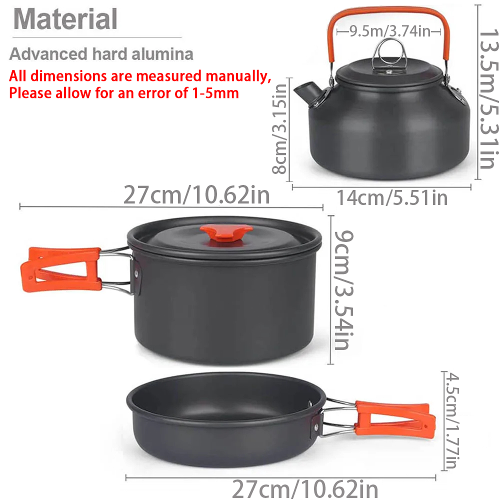 1pcs/1set Camping Cookware Kit - Camping Cooking Set With Bag のレビューと価格