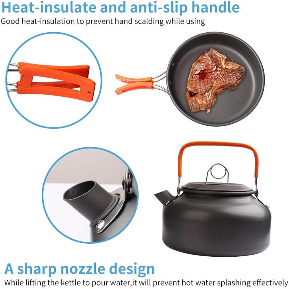 1pcs/1set Camping Cookware Kit - Camping Cooking Set With Bag のレビューと価格