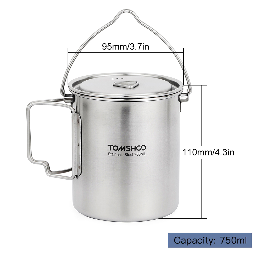 TOMSHOO 750ml Stainless Steel  - Camping Cooking Cup のレビューと価格