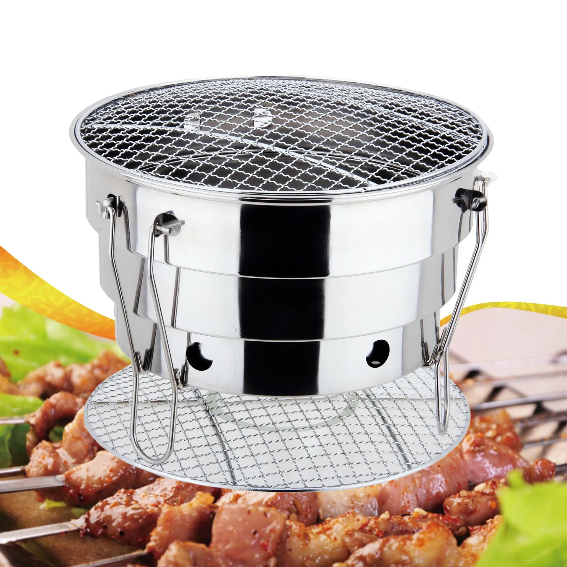 Outdoor BBQ Folding Split Port - Camping Cooking Fire Pit のレビューと価格