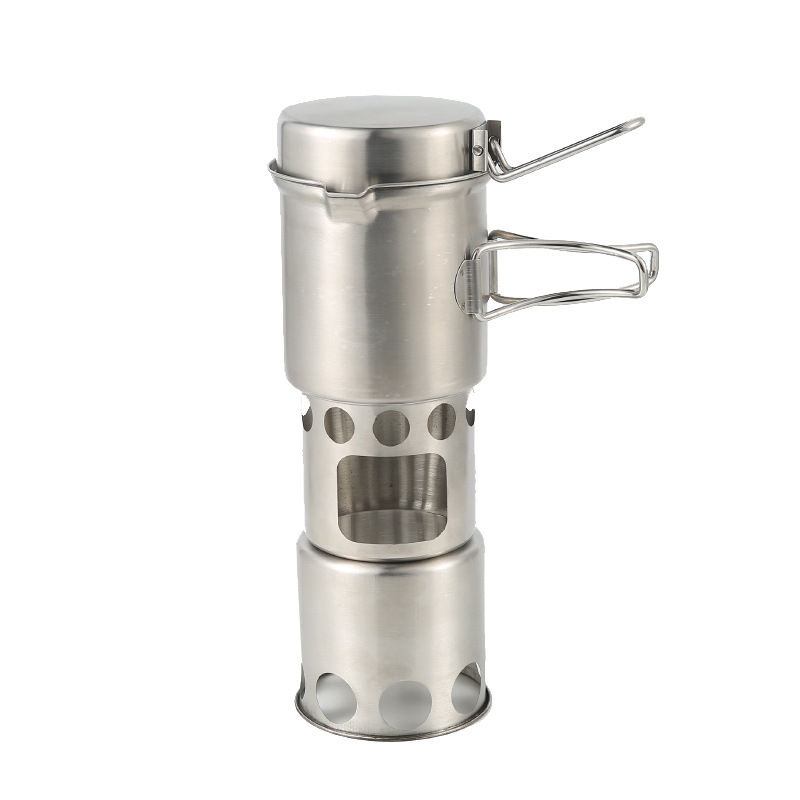 Camping Wood Stove Pot Set Pic - Camping Double Cooking Stove のレビューと価格