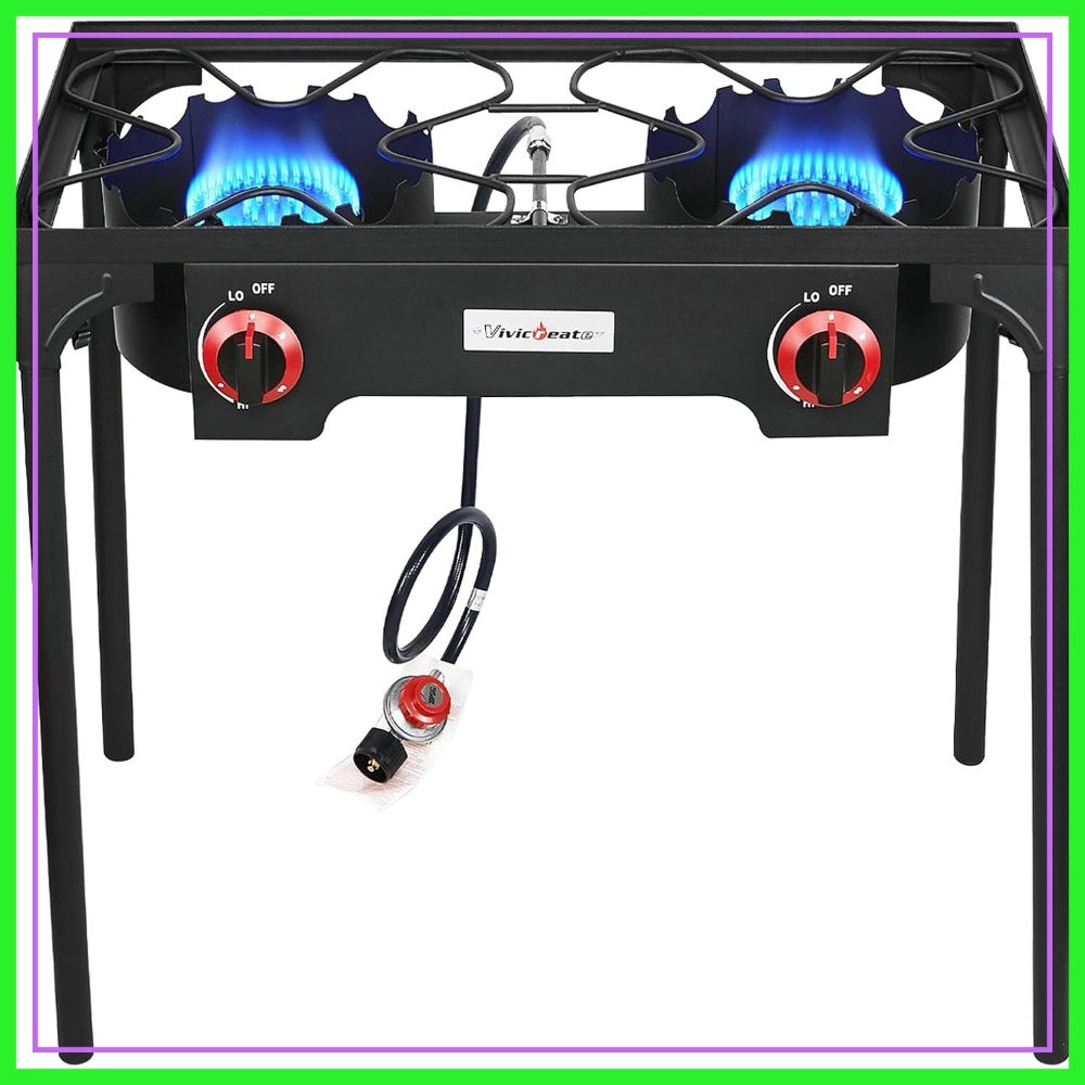 Portable Propane Grill 2 Burne - Camping Double Cooking Stove のレビューと価格