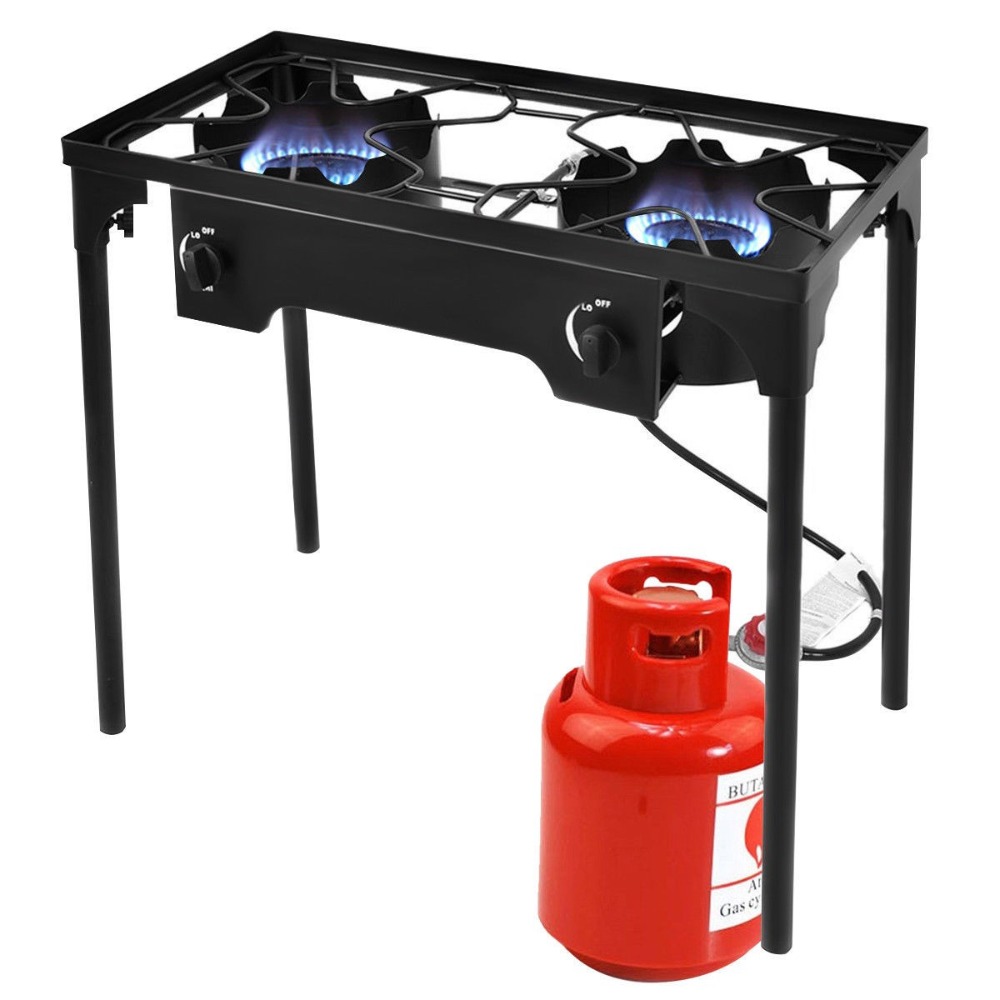 150000BTU Portable Propane Dou - Camping Double Cooking Stove のレビューと価格