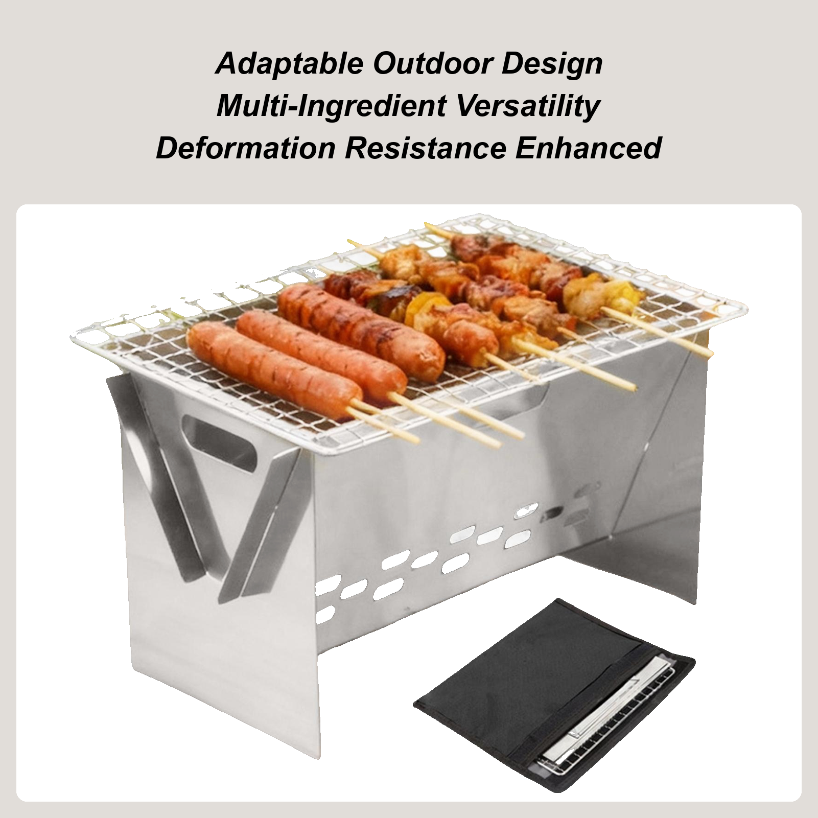 Stainless steel Charcoal Grill - Camping Cooking Fire Pit のレビューと価格
