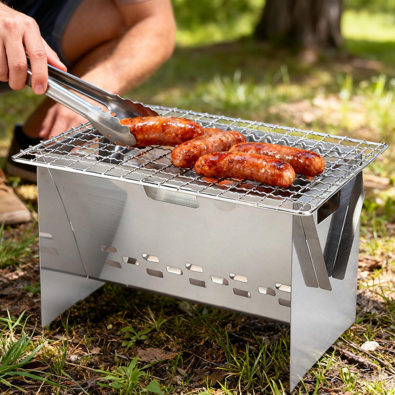Stainless steel Charcoal Grill - Camping Cooking Fire Pit のレビューと価格