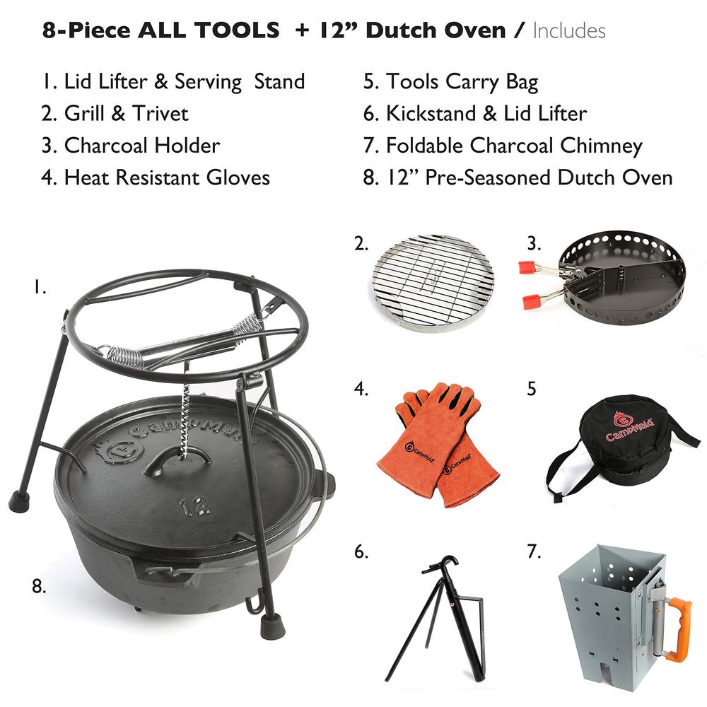 Outdoor Cooking Set Dutch Oven - Camping Cooking Ovens のレビューと価格