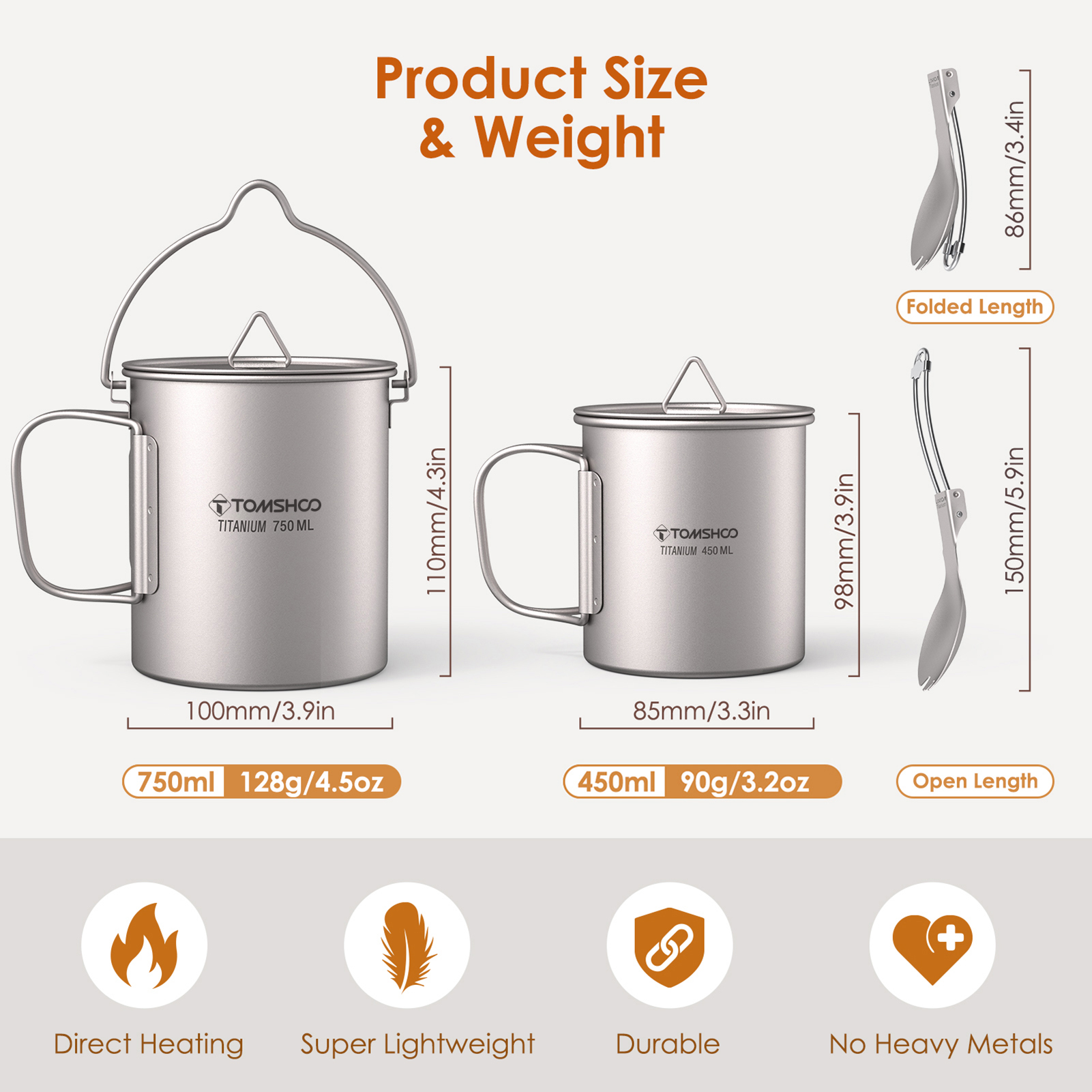 TOMSHOO Ultralight 750ml Titan - Camping Cooking Cup のレビューと価格