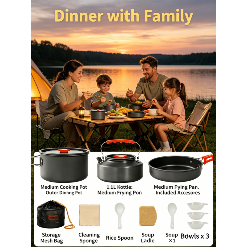 Camping Cookware Set – Outdoor - Camping Cooking Cylinder のレビューと価格