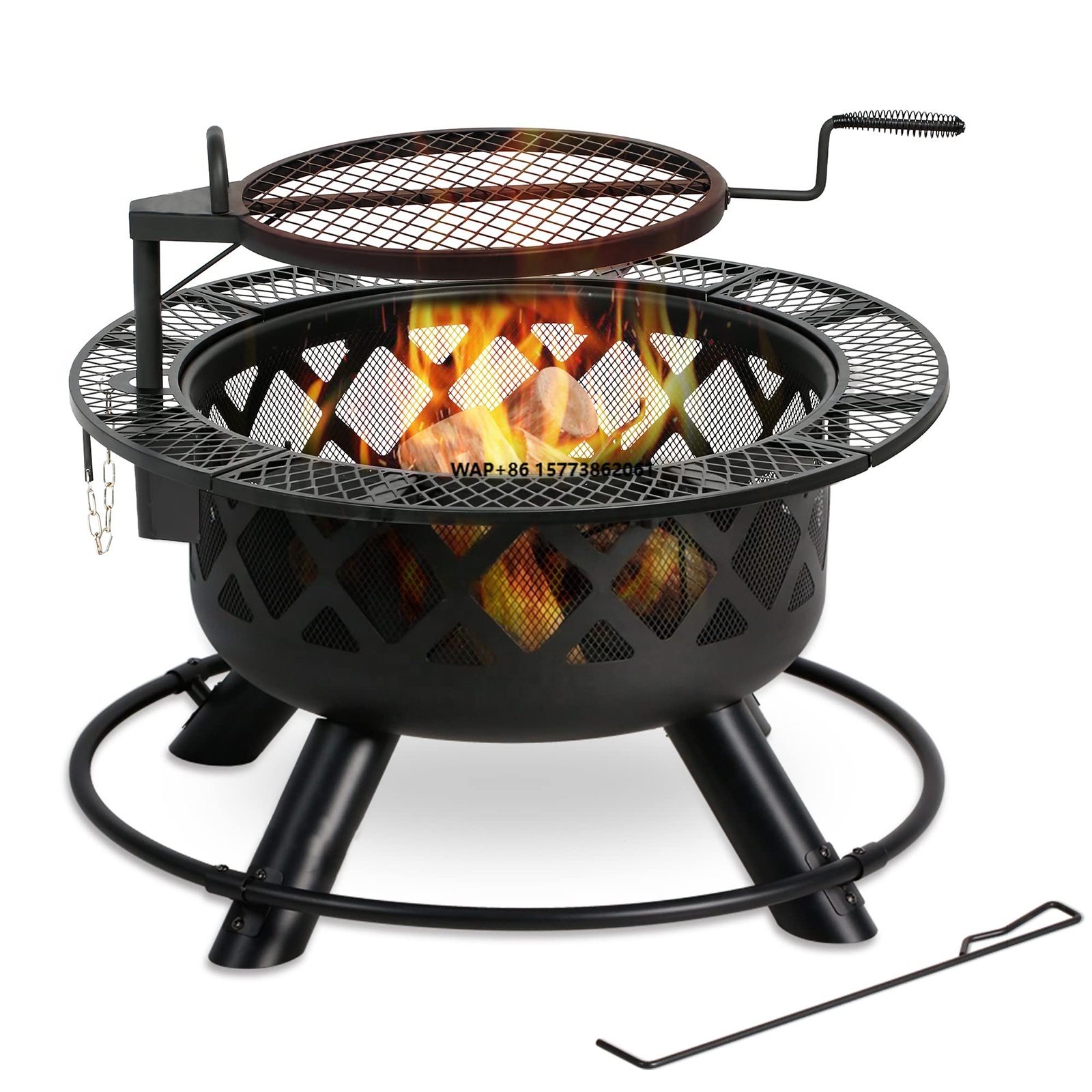 Large Outdoor Wood Burning Fir - Camping Cooking Fire Pit のレビューと価格