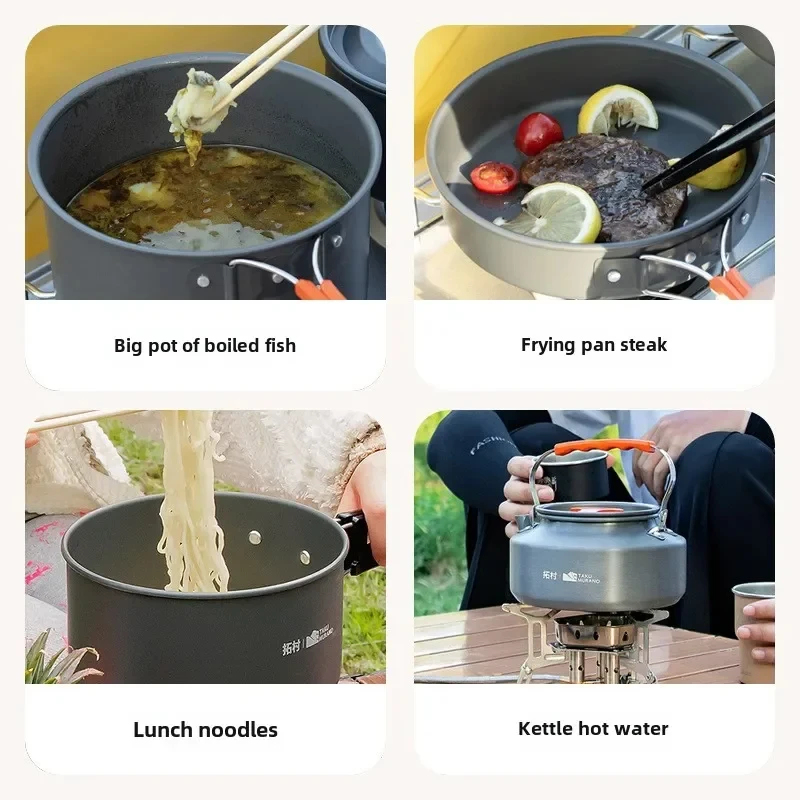 10Pcs Aluminum Camping Cookwar - Camping Cooking Cup のレビューと価格