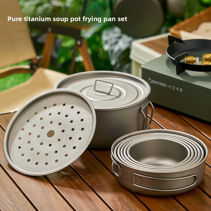 Titanium Outdoor Pot Set Picni - Camping Cooking Set With Bag のレビューと価格