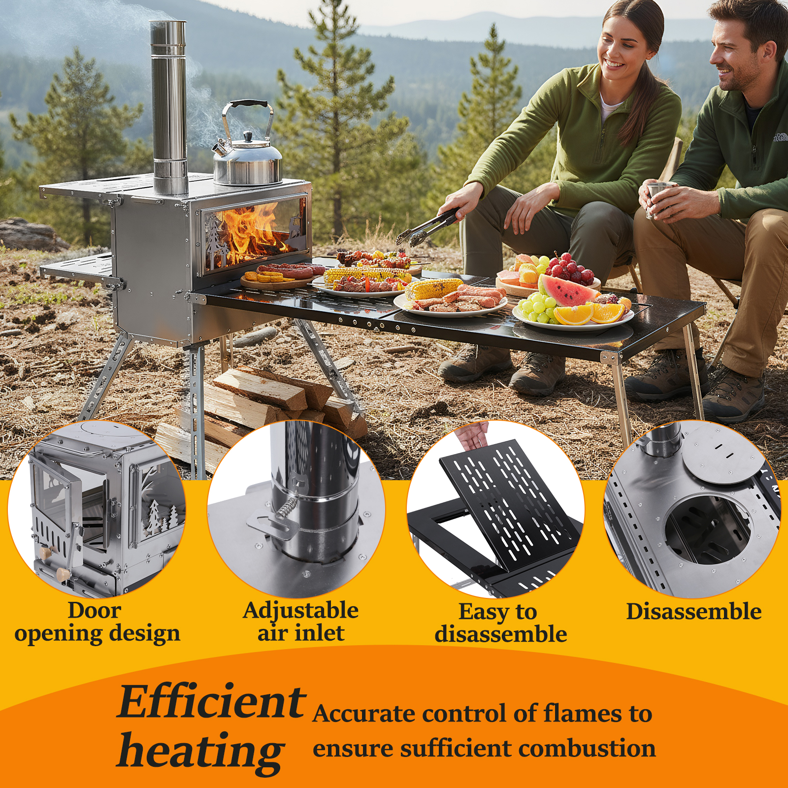 Outdoor Camping Tent Stove wit - Camping Cooking Ovens のレビューと価格