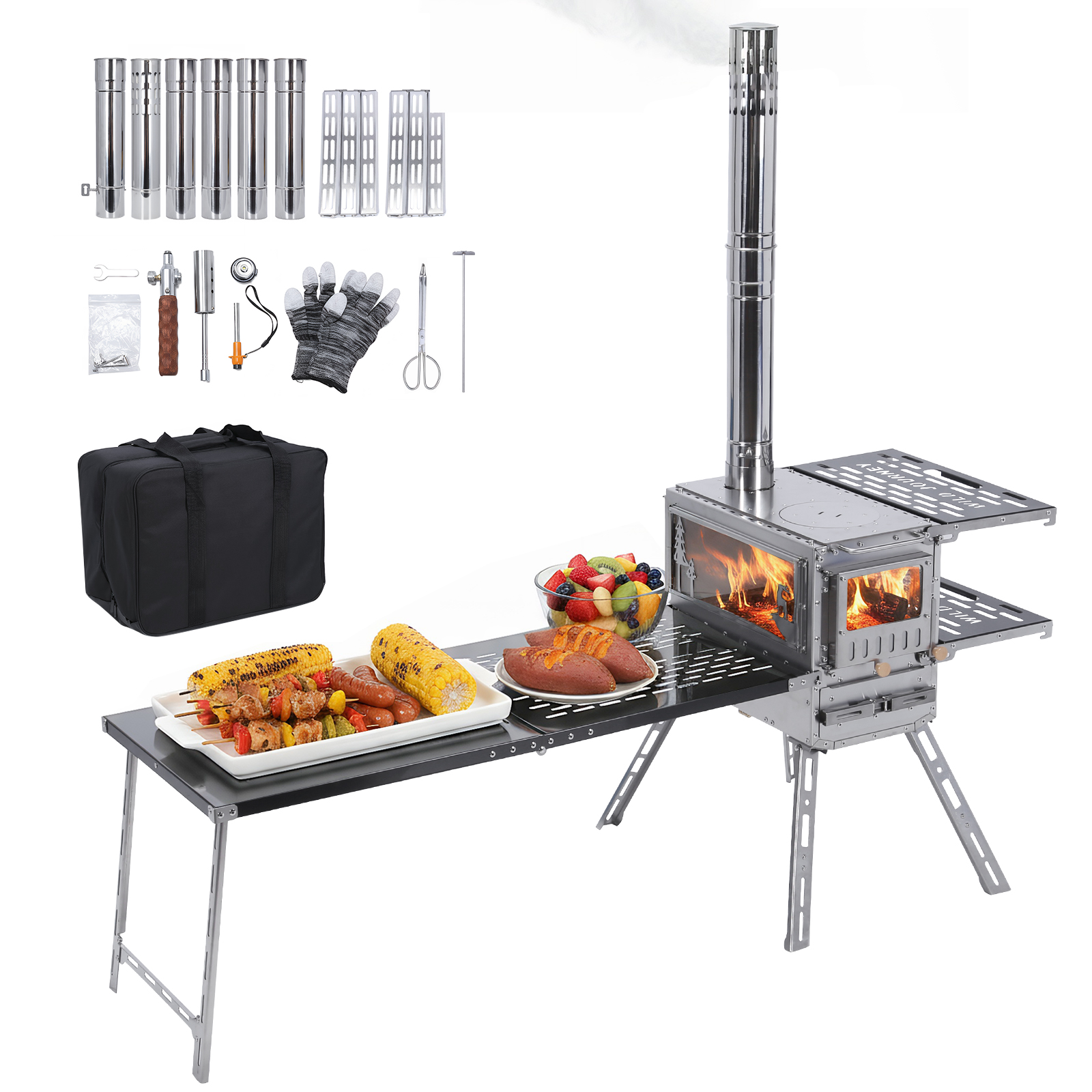 Outdoor Camping Tent Stove wit - Camping Cooking Ovens のレビューと価格