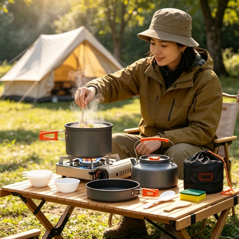 Camping Cookware Set Outdoor P - Camping Cooking Cylinder のレビューと価格