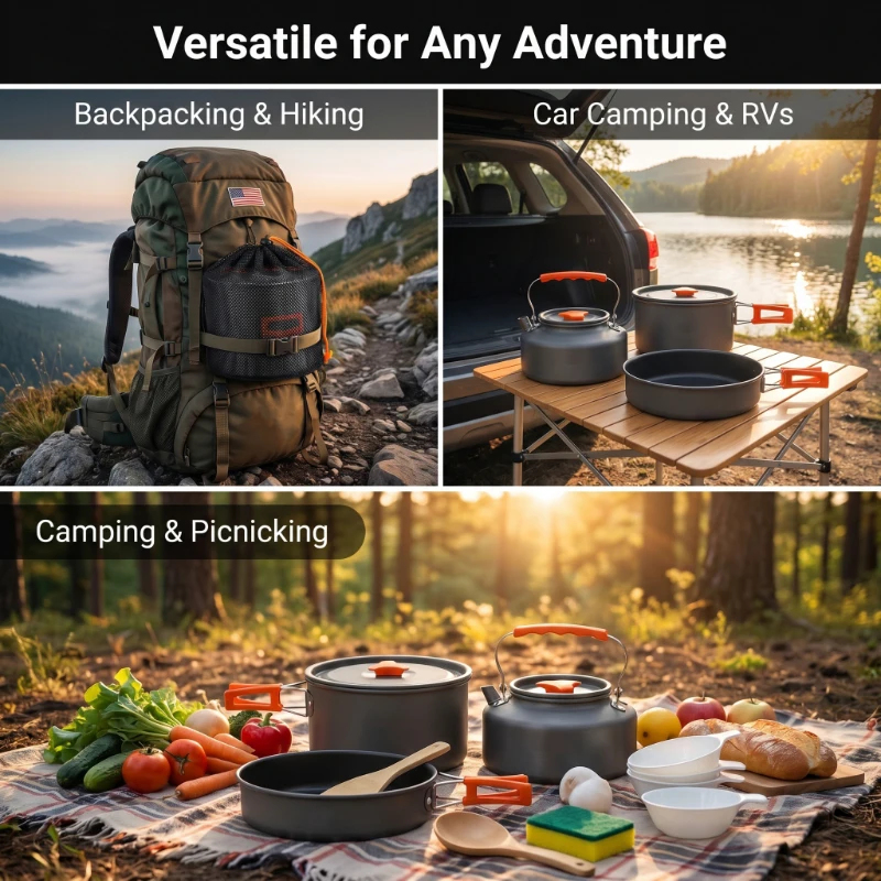 Camping Cookware Set Outdoor P - Camping Cooking Cylinder のレビューと価格