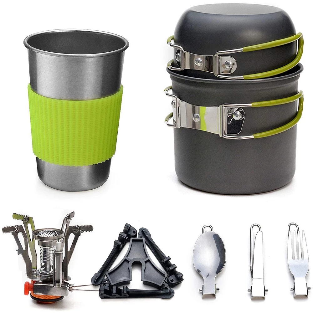 Camping Cookware Kit with Stov - Camping Cooking Fire Pit のレビューと価格