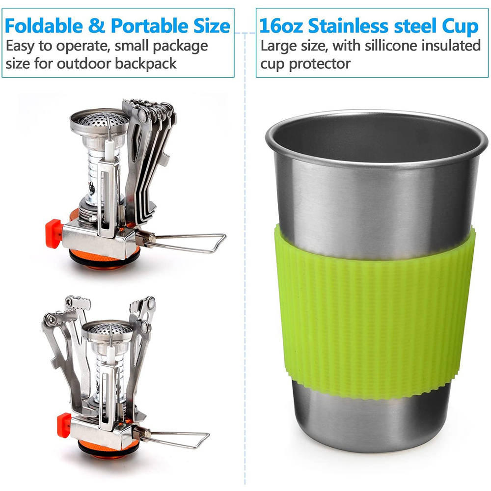 Camping Cookware Kit with Stov - Camping Cooking Fire Pit のレビューと価格