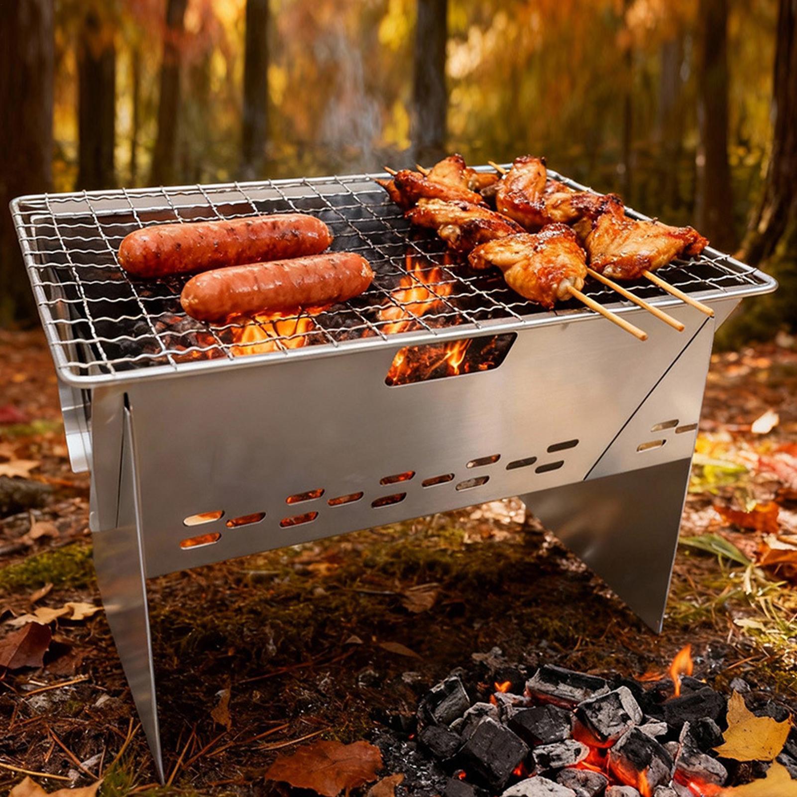 Foldable Portable Charcoal Gri - Camping Cooking Fire Pit のレビューと価格