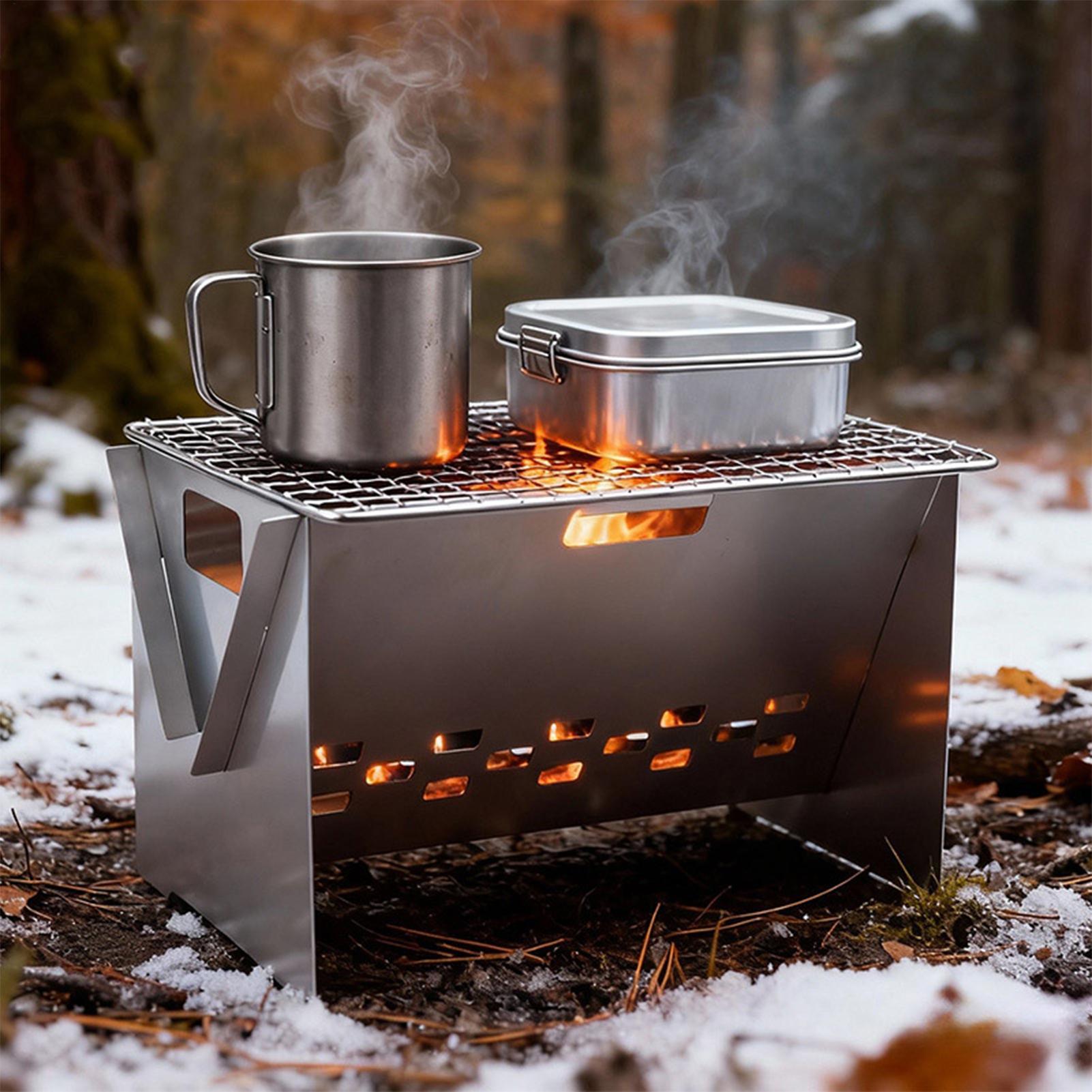 Foldable Portable Charcoal Gri - Camping Cooking Fire Pit のレビューと価格
